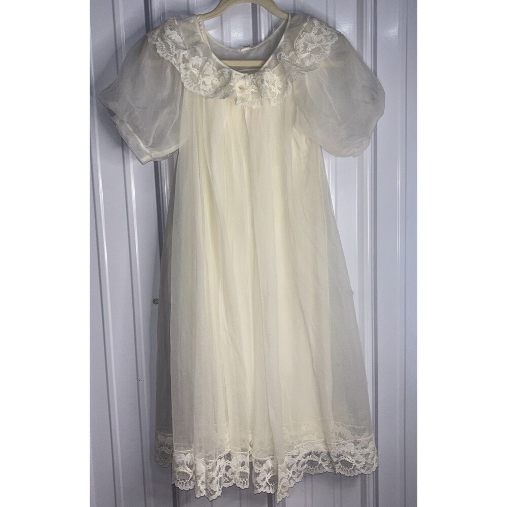 Vintage Sheer Lace Nightie Set by Radcliffe Size Medium